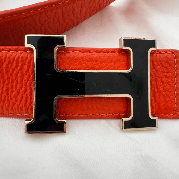 HERMES H Bar Buckle J Stamp 2006 Women's and Men's Belt - Picture 1 of 7